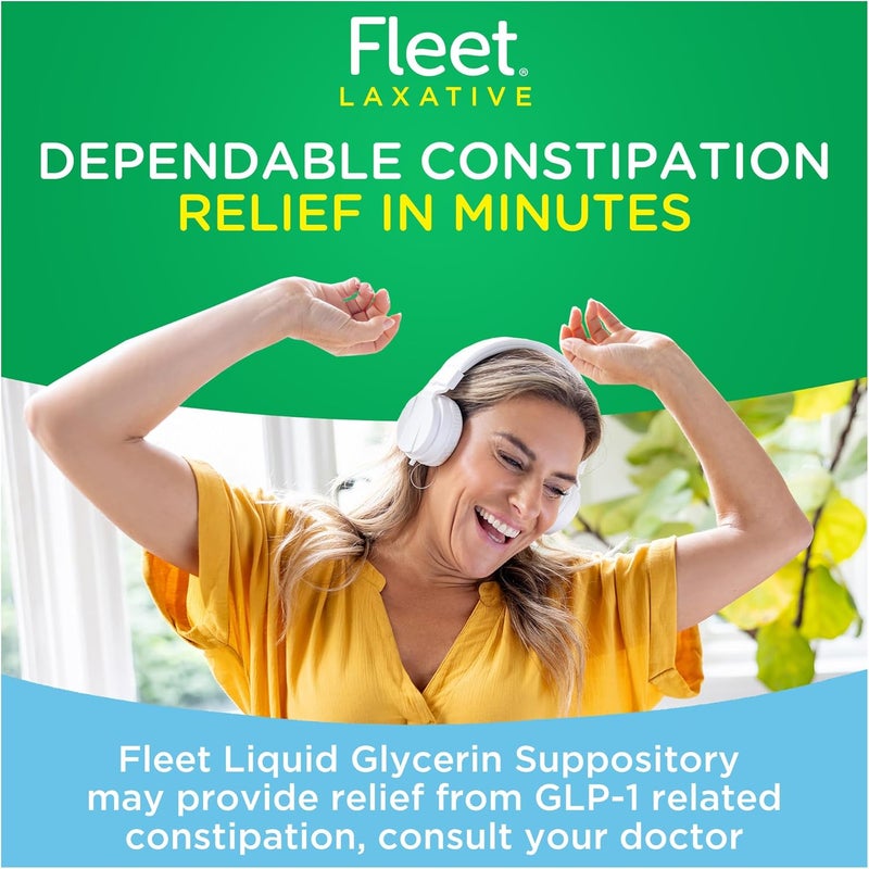 Fleet تحاميل الجلسرين السائلة لتخفيف الإمساك، ملين فعال وسريع بدون منبهات، 4 زجاجات في العبوة، 7.5 مل لكل منها - Image 2